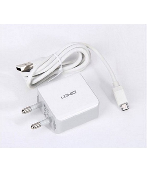 LDNIO 2.1A Dual USB Fast Charger Data Cable Android